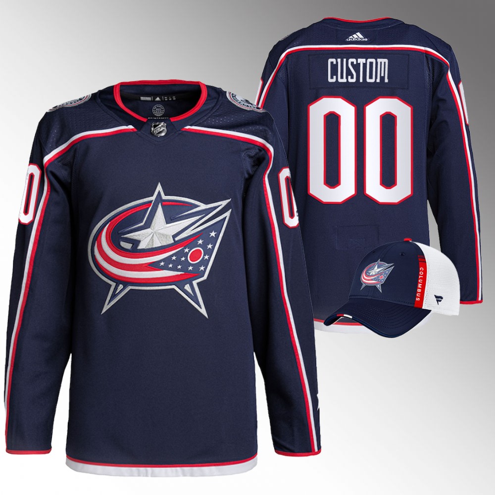 2022 NHL Draft First Round Pick Blue Jackets Navy Custom Primegreen Jersey