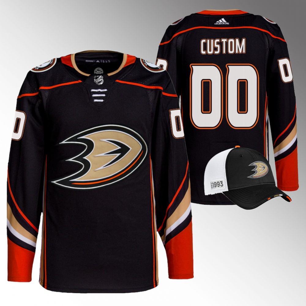 2022 NHL Draft First Round Pick Ducks Black Custom Primegreen Jersey