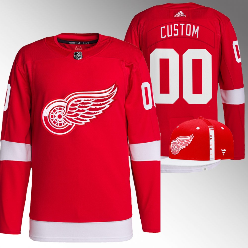 2022 NHL Draft First Round Pick Red Wings Red Custom Primegreen Jersey
