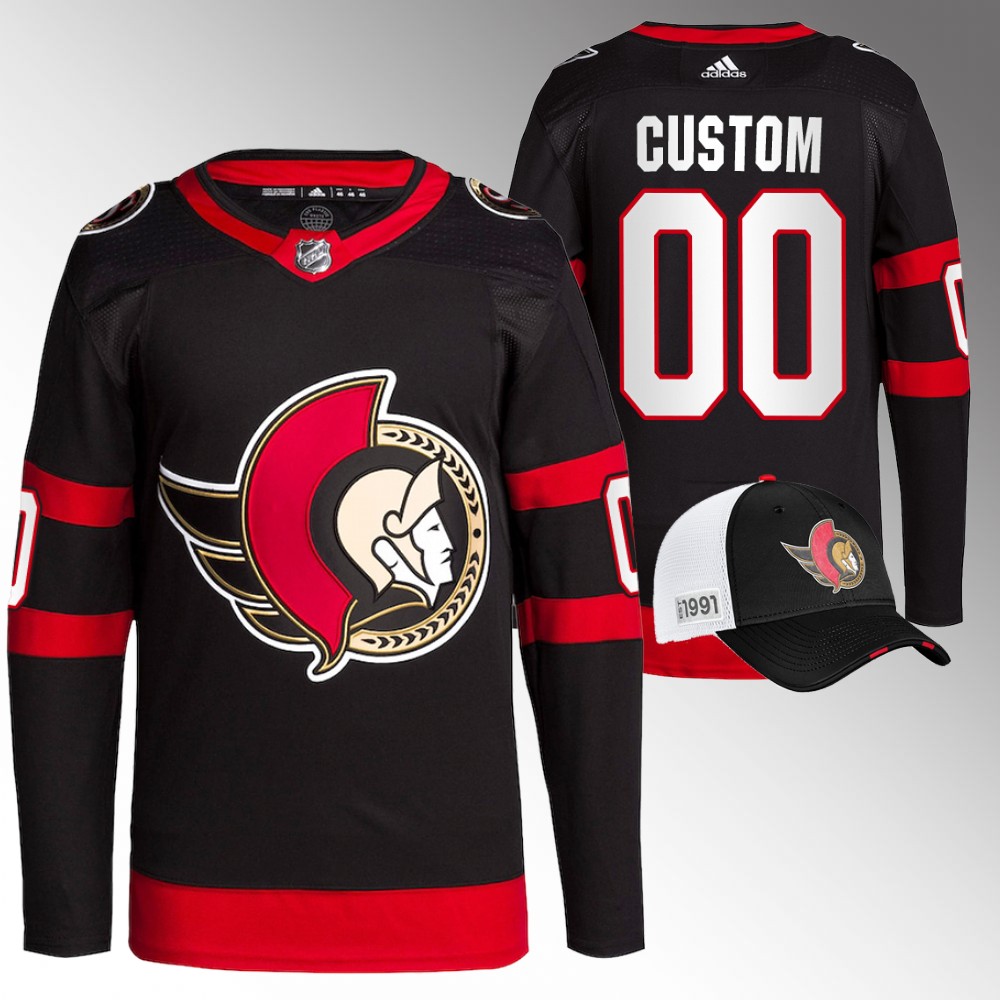 2022 NHL Draft First Round Pick Senators Black Custom Primegreen Jersey