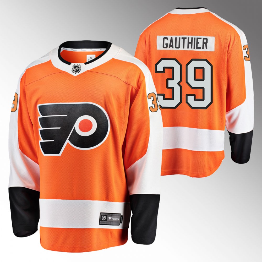 2022 NHL Draft Flyers Cutter Gauthier Orange Jersey Home