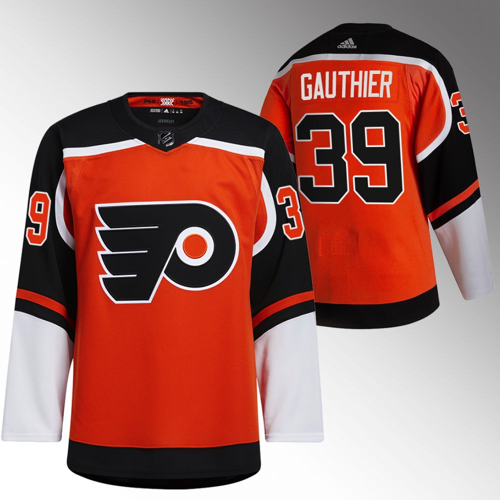 2022 NHL Draft Flyers Cutter Gauthier Orange Jersey Reverse Retro