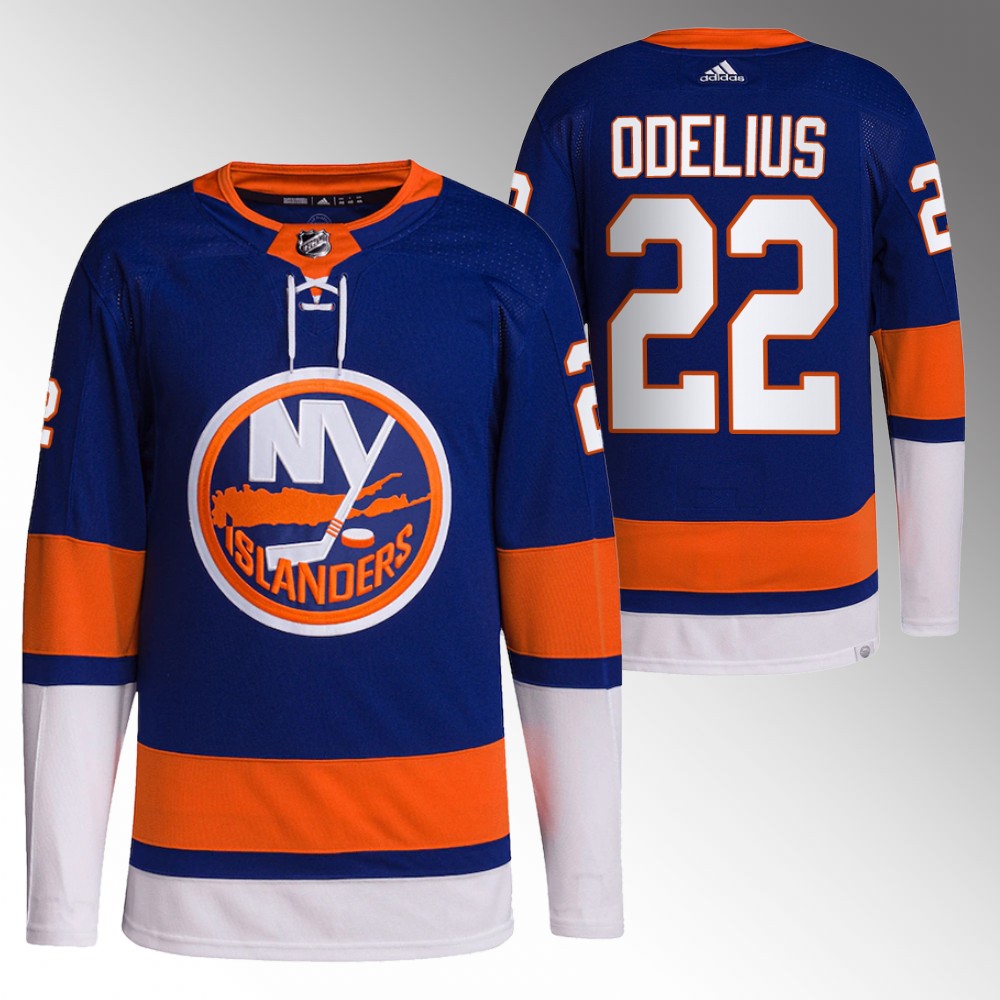 2022 NHL Draft Islanders Calle Odelius Royal Jersey Authentic Primegreen Home