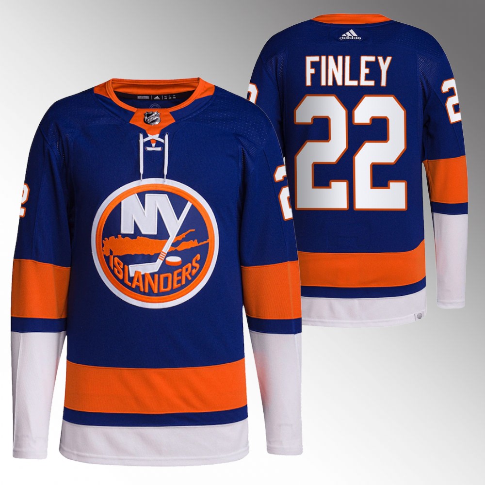 2022 NHL Draft Islanders Quinn Finley Royal Jersey Authentic Primegreen Home