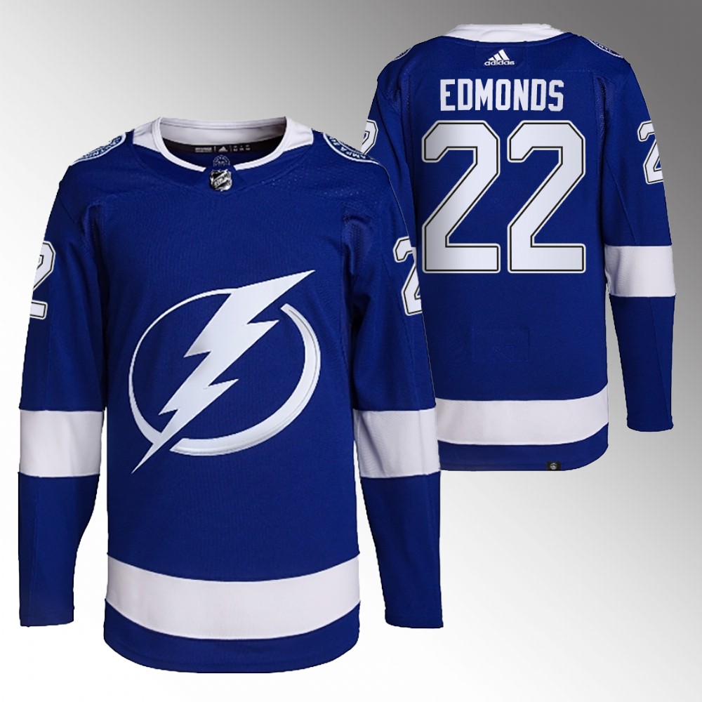2022 NHL Draft Lightning Lucas Edmonds Blue Jersey Authentic Primegreen Home