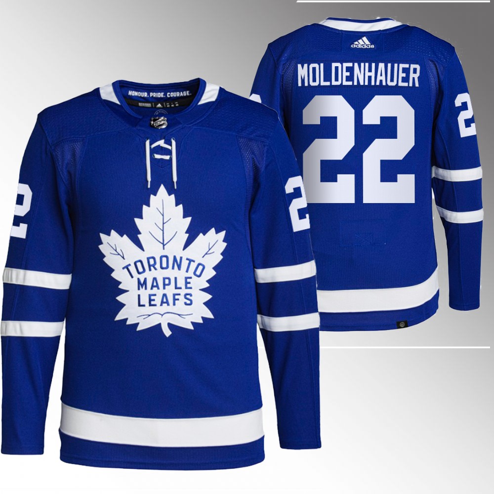 2022 NHL Draft Maple Leafs Nicholas Moldenhauer Blue Jersey Authentic Primegreen Home