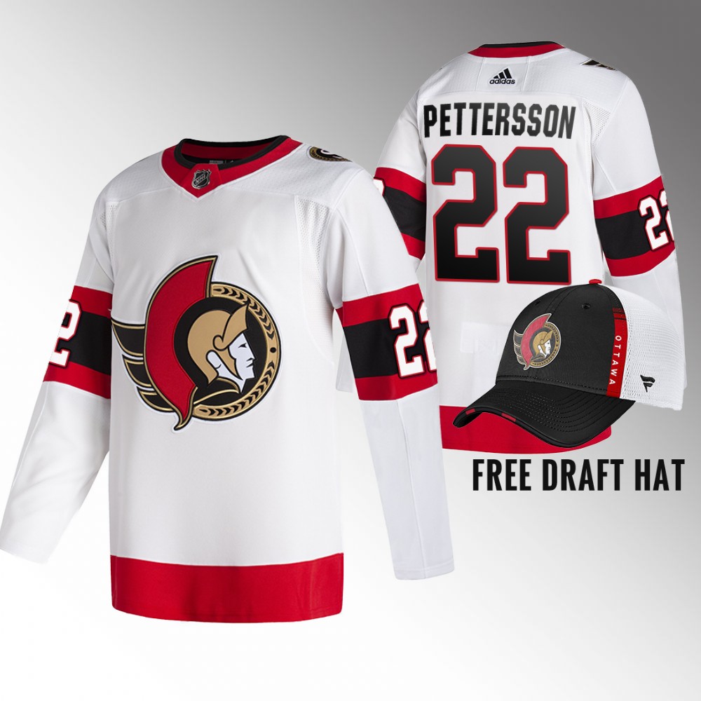 2022 NHL Draft Senators Oskar Pettersson White Jersey Authentic Away