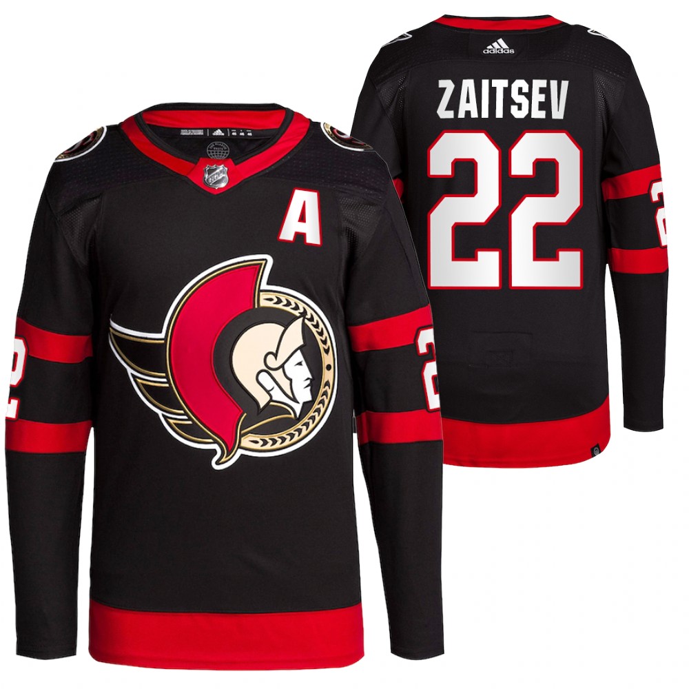 2022 Ottawa Senators Nikita Zaitsev Black Home Primegreen Authentic Pro Jersey