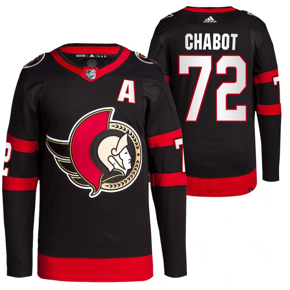 2022 Ottawa Senators Thomas Chabot Black Home Primegreen Authentic Pro Jersey