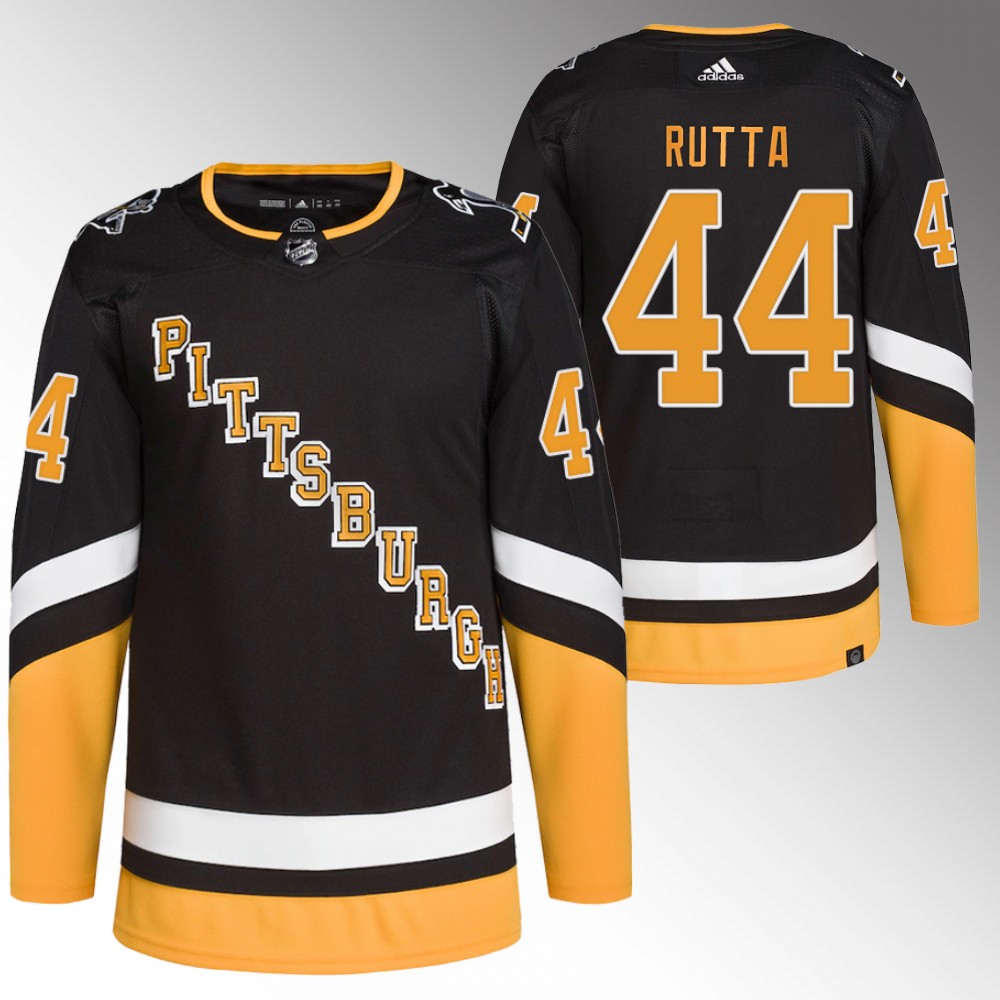 2022 Pittsburgh Penguins Jan Rutta Black Primegreen Authentic Alternate Jersey