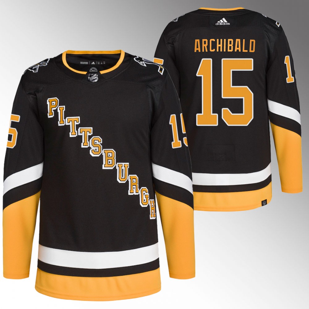 2022 Pittsburgh Penguins Josh Archibald Black Primegreen Authentic Alternate Jersey