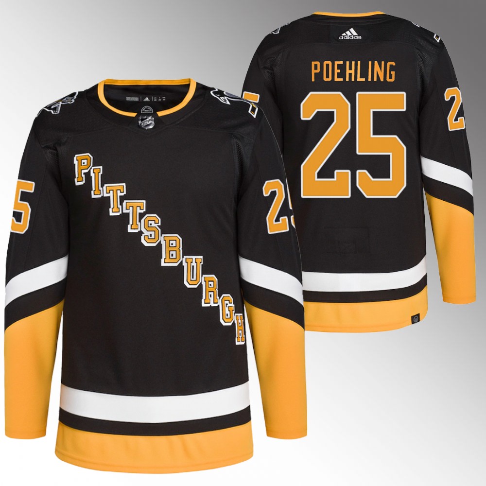 2022 Pittsburgh Penguins Ryan Poehling Black Primegreen Authentic Alternate Jersey