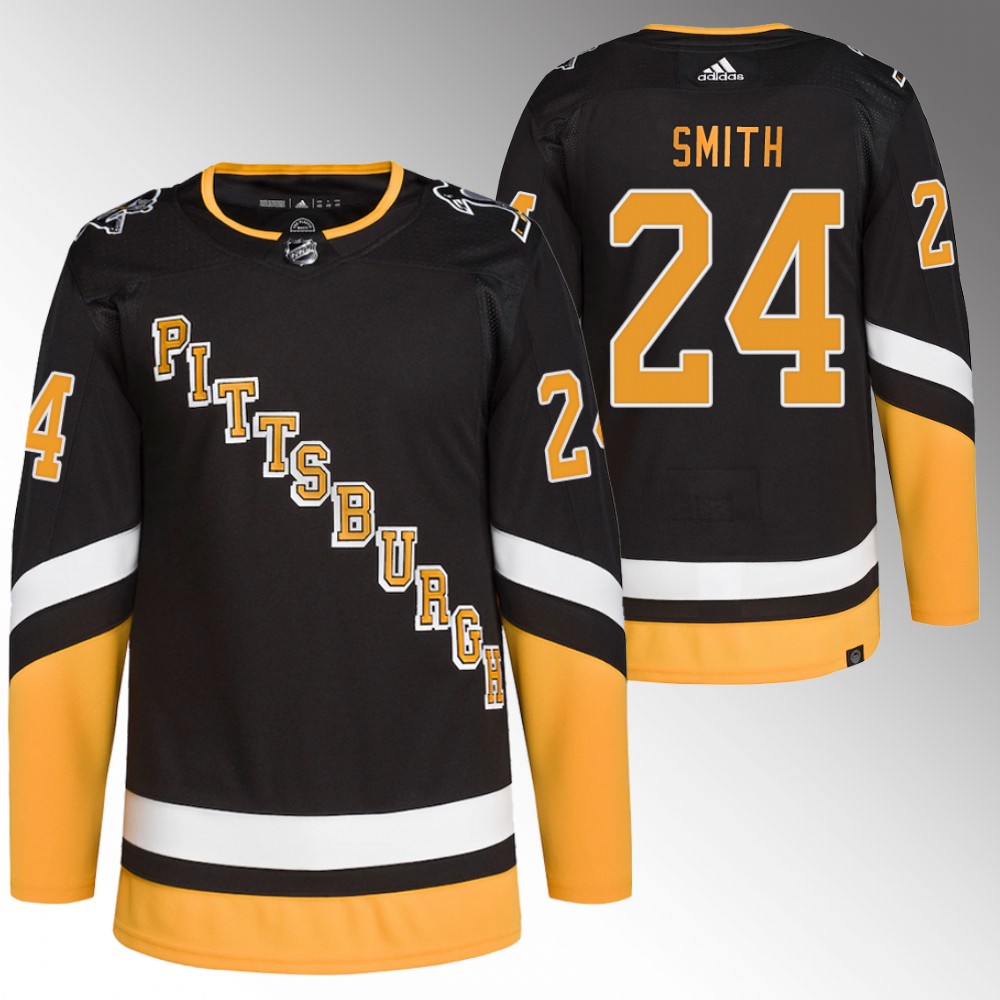 2022 Pittsburgh Penguins Ty Smith Black Primegreen Authentic Alternate Jersey