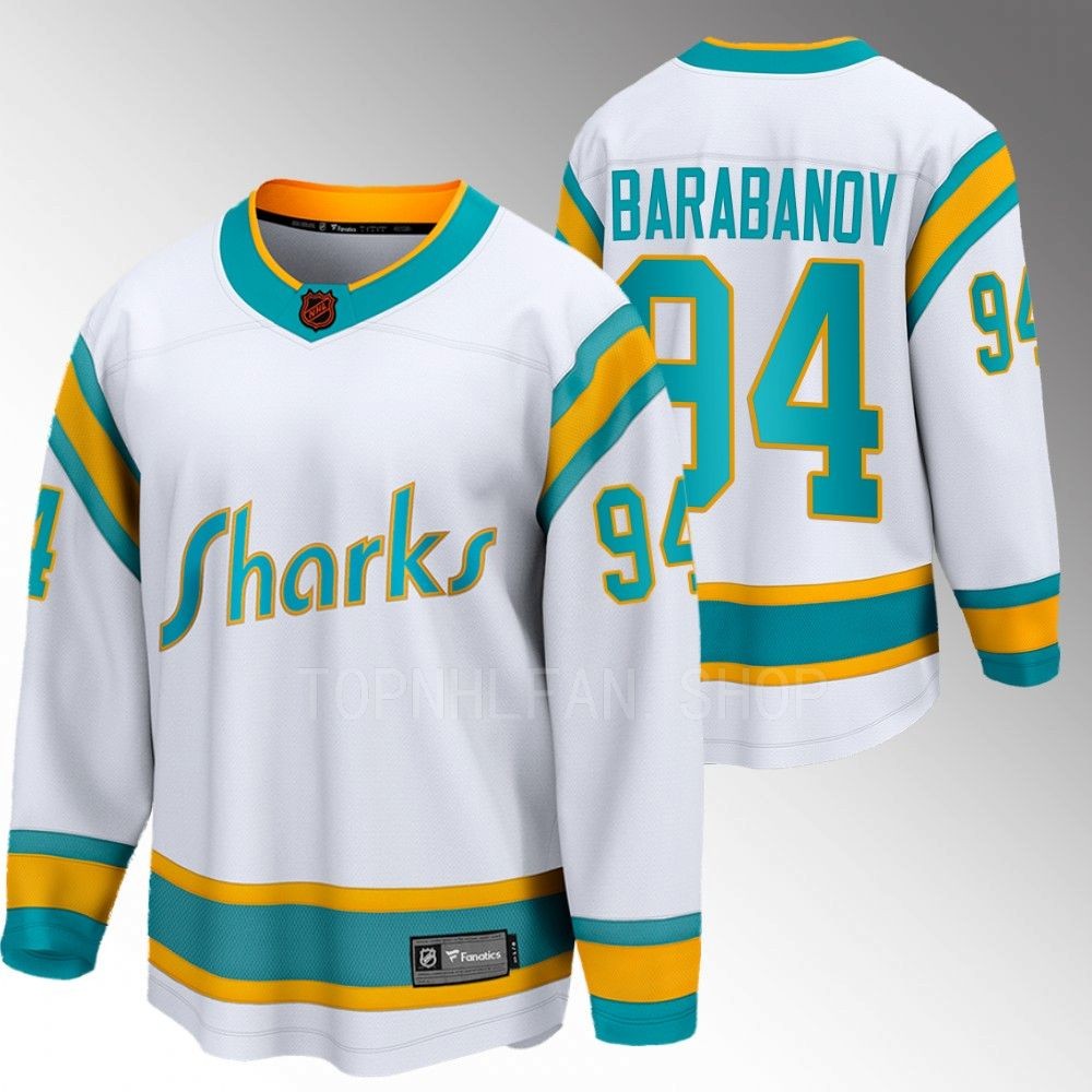 2022 San Jose Sharks Alexander Barabanov Special Edition 2.0 White Breakaway Player Jersey