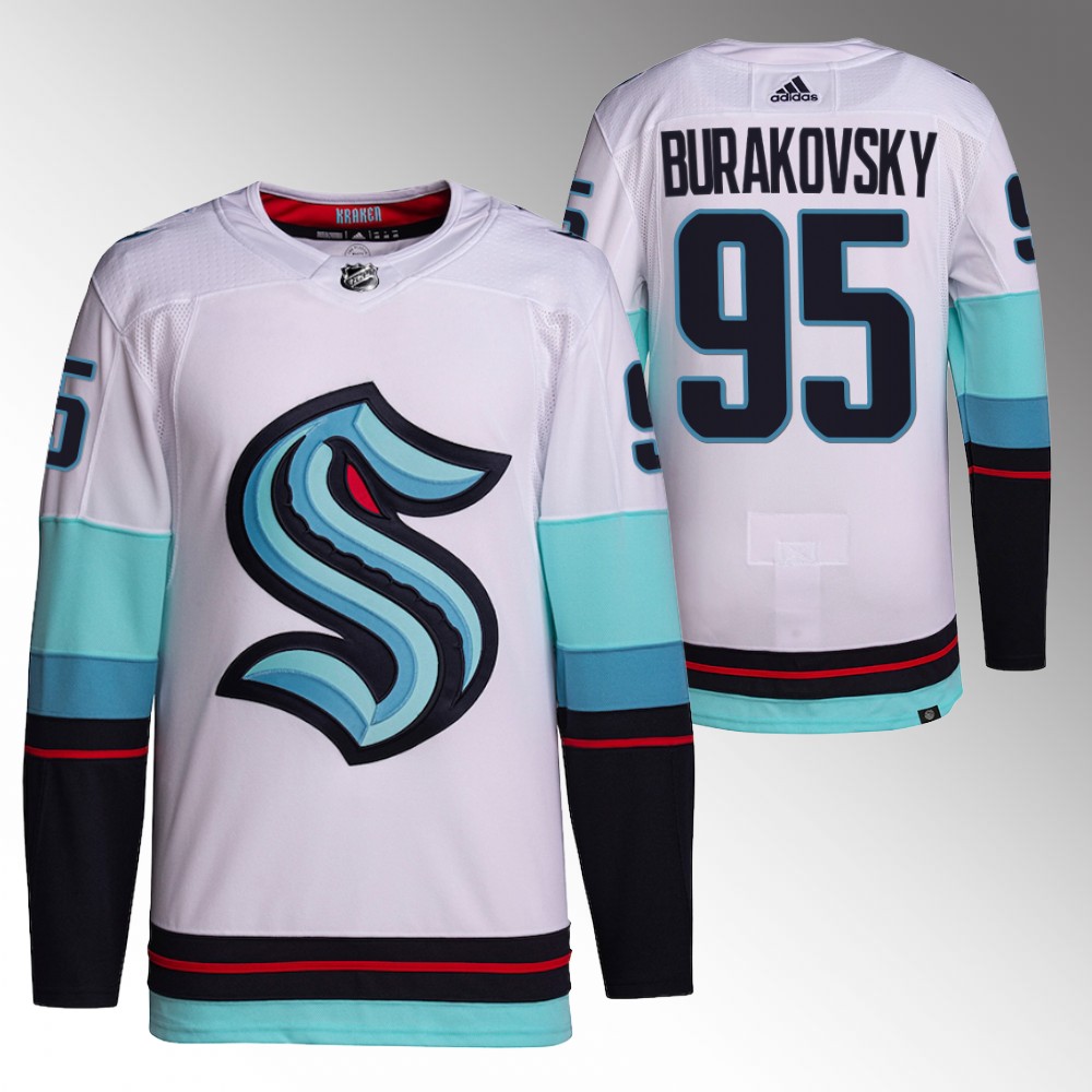2022 Seattle Kraken Andre Burakovsky White Primegreen Authentic Away Jersey