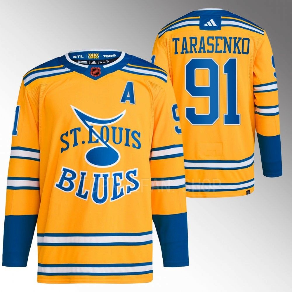 2022 St. Louis Blues Vladimir Tarasenko Reverse Retro 2.0 Yellow Authentic Primegreen Jersey