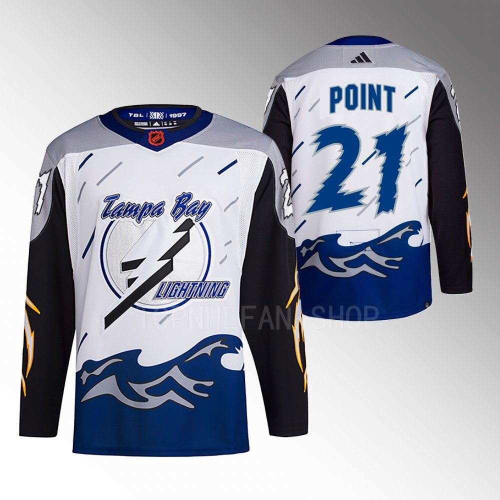 2022 Tampa Bay Lightning Brayden Point White Reverse Retro 2.0 Authentic Primegreen Jersey