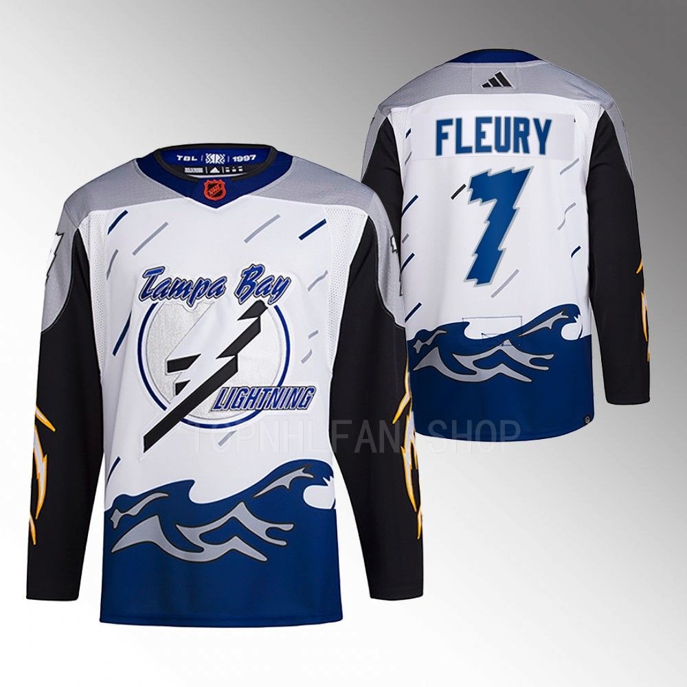 2022 Tampa Bay Lightning Haydn Fleury White Reverse Retro 2.0 Authentic Primegreen Jersey