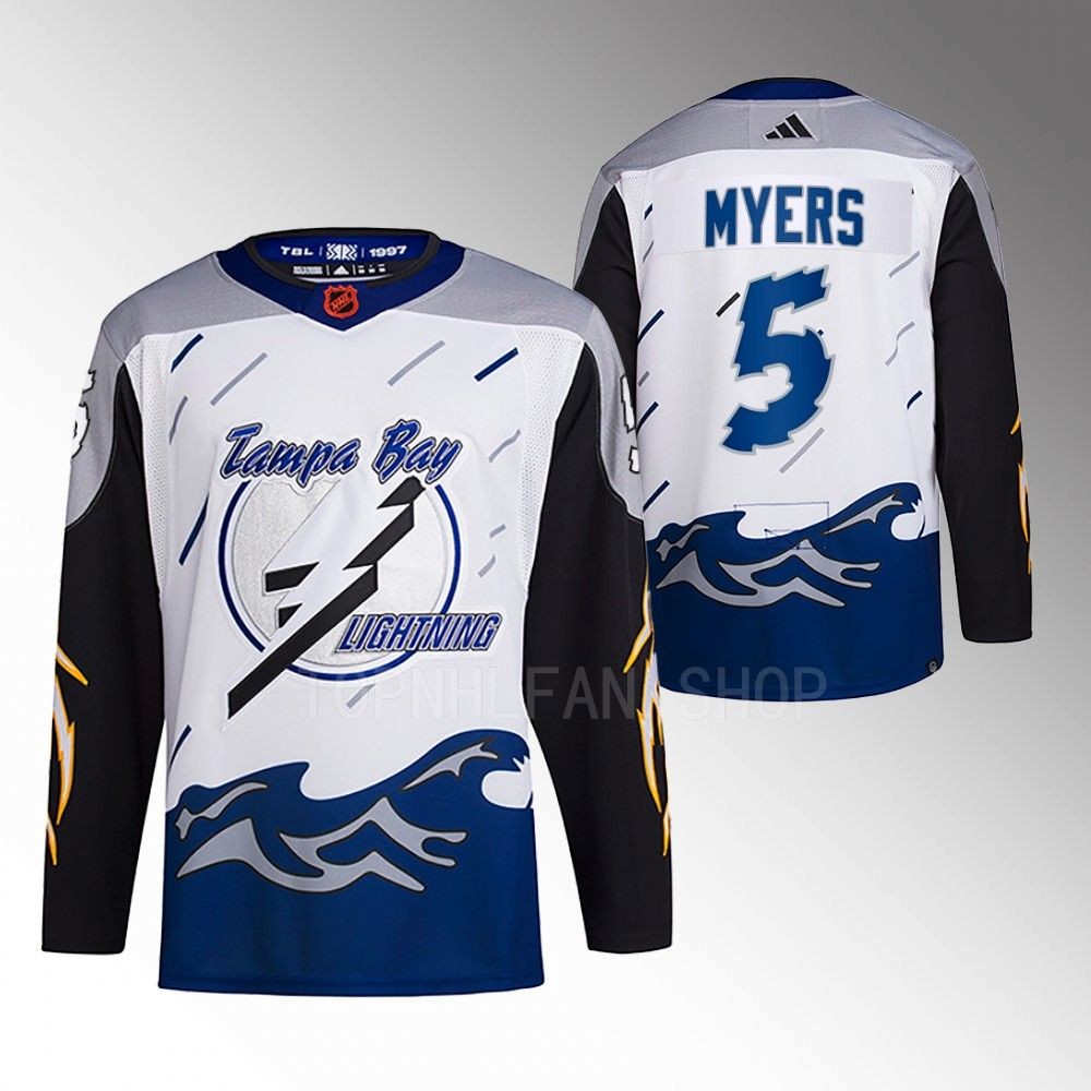 2022 Tampa Bay Lightning Philippe Myers White Reverse Retro 2.0 Authentic Primegreen Jersey