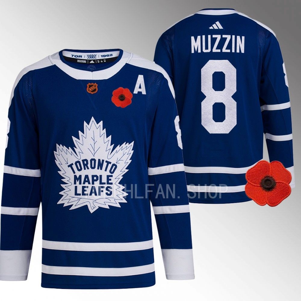 2022 Toronto Maple Leafs Jake Muzzin Canadian Remembrance Day Blue Lest We Forget Jersey