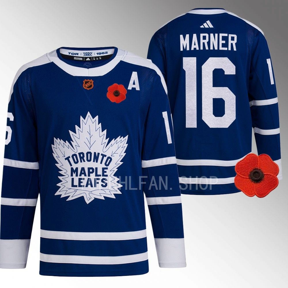 2022 Toronto Maple Leafs Mitch Marner Canadian Remembrance Day Blue Lest We Forget Jersey