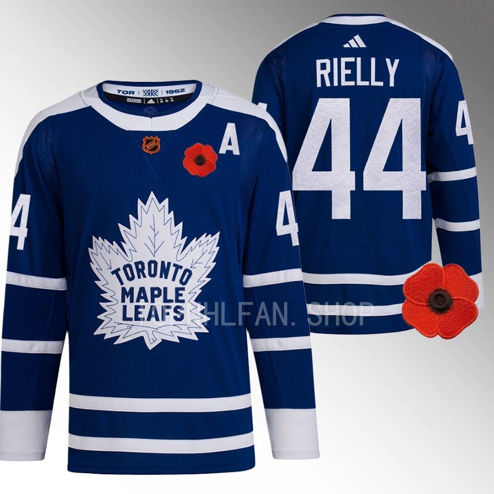 2022 Toronto Maple Leafs Morgan Rielly Canadian Remembrance Day Blue Lest We Forget Jersey