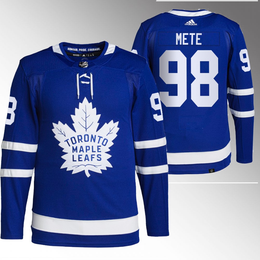 2022 Toronto Maple Leafs Victor Mete Blue Primegreen Authentic Home Jersey