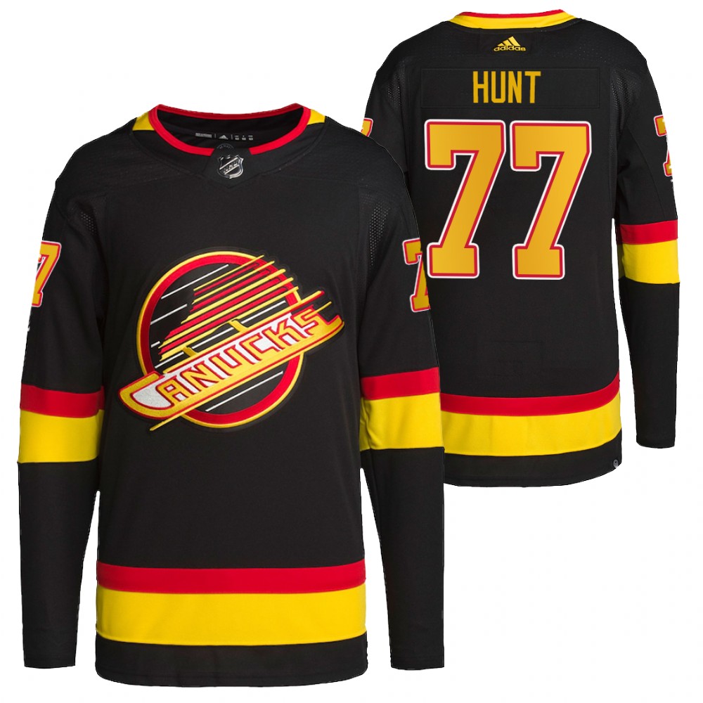 2022 Vancouver Canucks Brad Hunt Black Retro Primegreen Authentic Pro Jersey