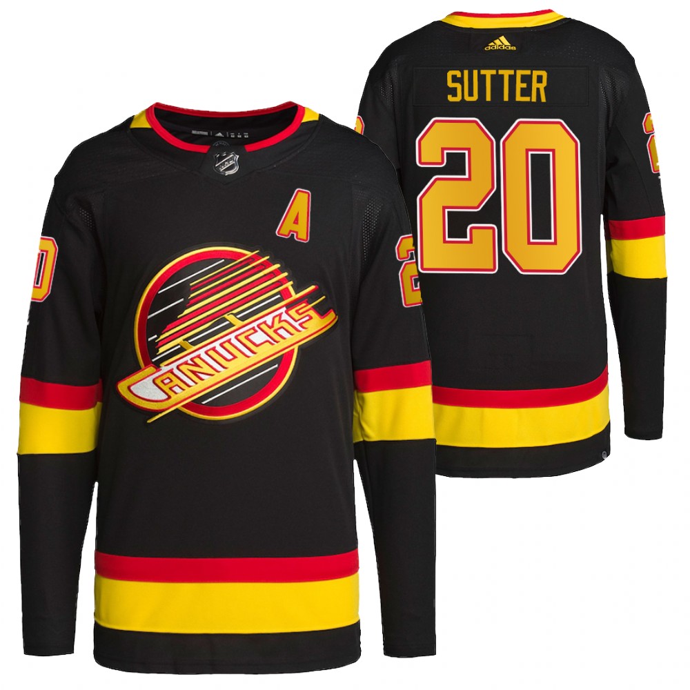 2022 Vancouver Canucks Brandon Sutter Black Retro Primegreen Authentic Pro Jersey