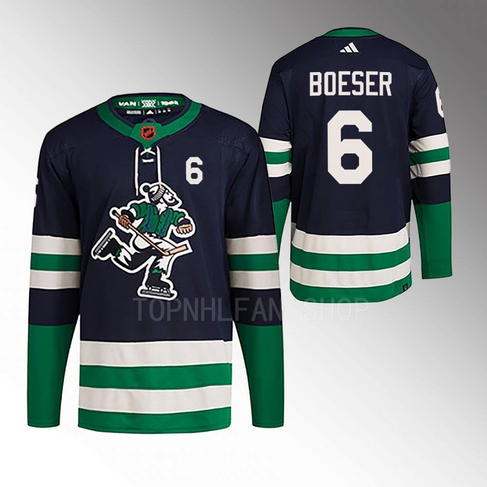 2022 Vancouver Canucks Brock Boeser Reverse Retro 2.0 Navy Authentic Primegreen Jersey