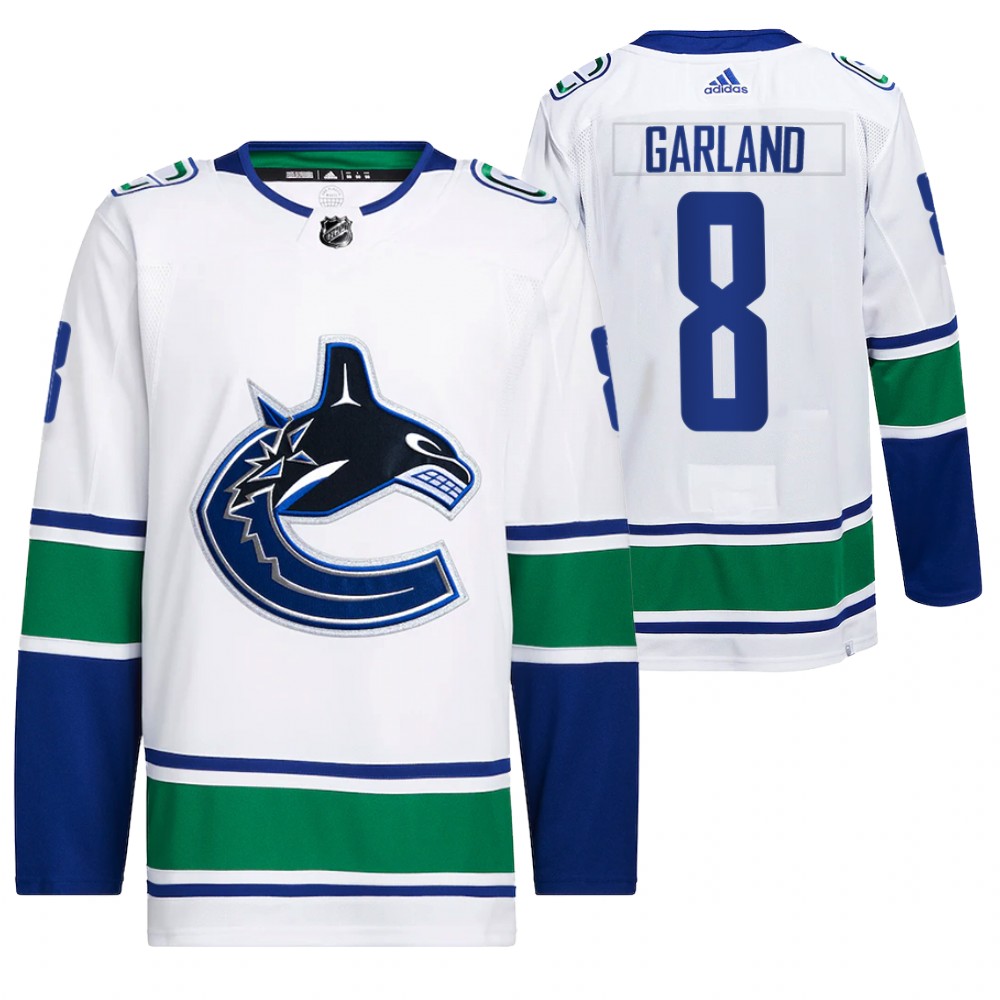 2022 Vancouver Canucks Conor Garland White Away Primegreen Authentic Pro Jersey