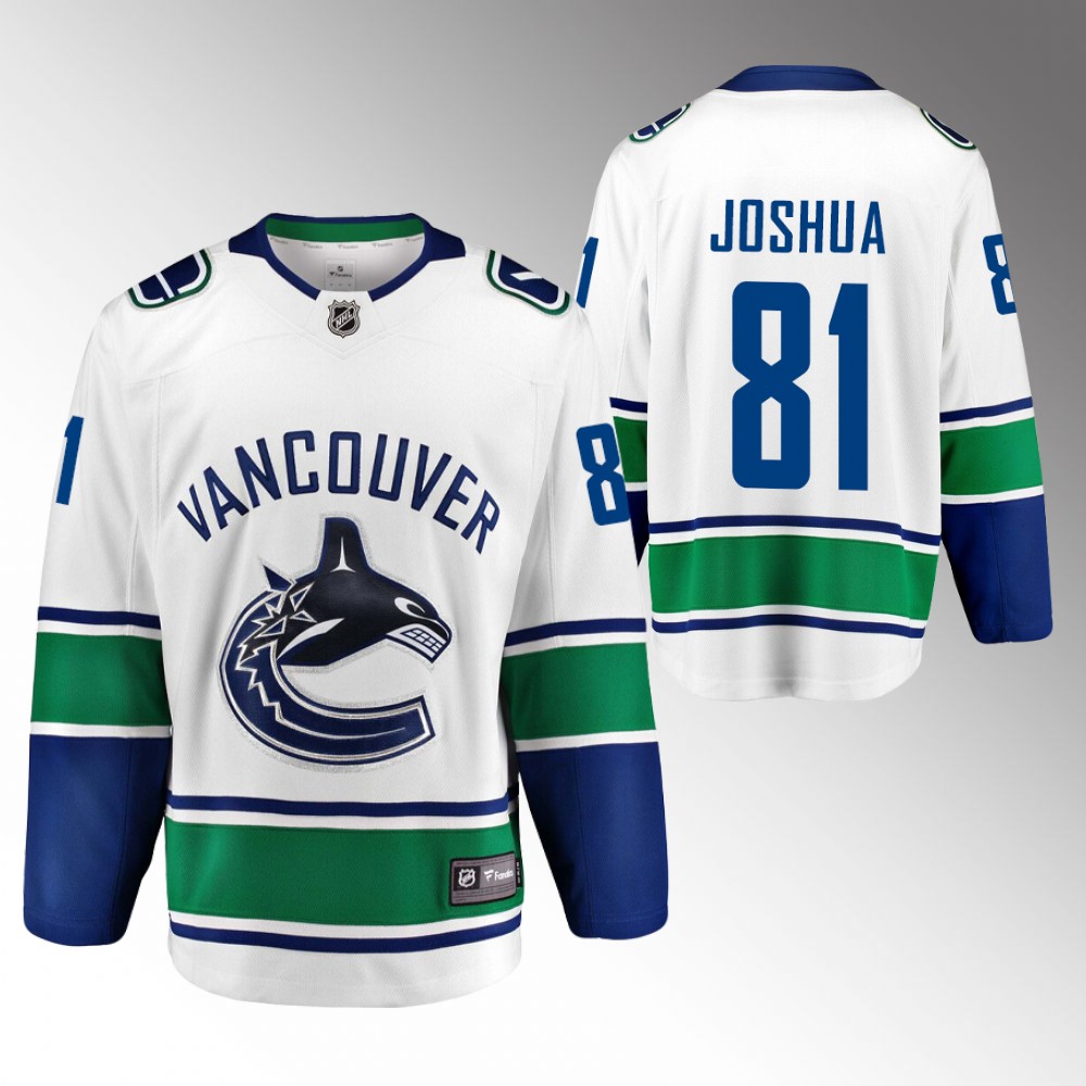 2022 Vancouver Canucks Dakota Joshua White Away Breakaway Player Jersey