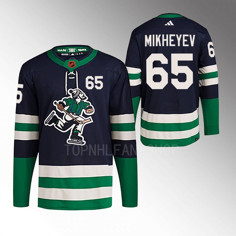 2022 Vancouver Canucks Ilya Mikheyev Reverse Retro 2.0 Navy Authentic Primegreen Jersey