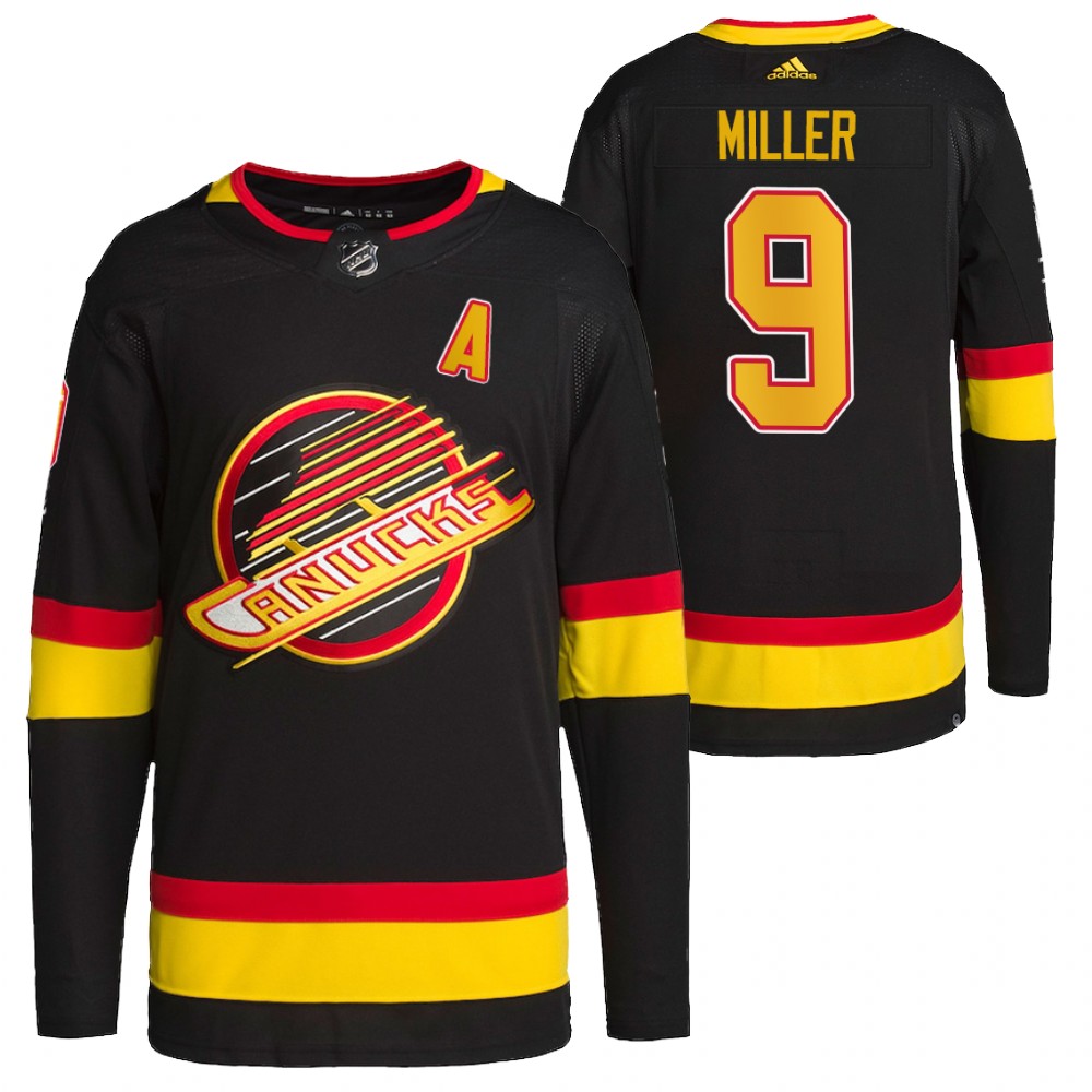 2022 Vancouver Canucks J.T. Miller Black Retro Primegreen Authentic Pro Jersey