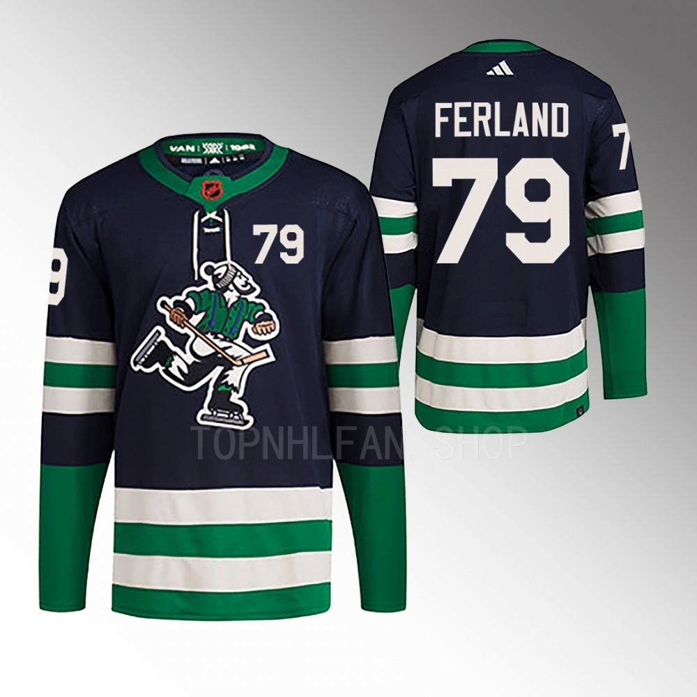 2022 Vancouver Canucks Micheal Ferland Reverse Retro 2.0 Navy Authentic Primegreen Jersey