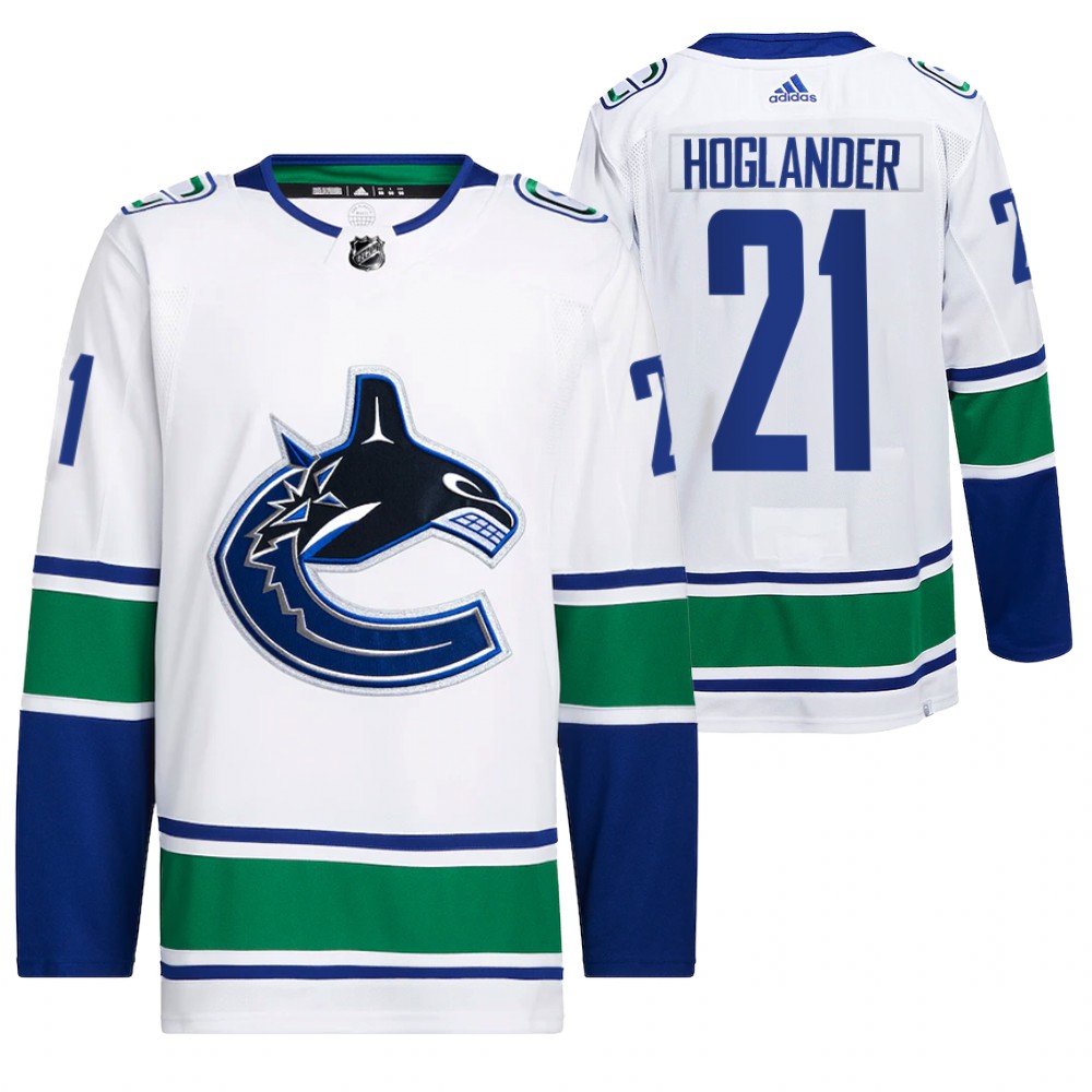 2022 Vancouver Canucks Nils Hoglander White Away Primegreen Authentic Pro Jersey