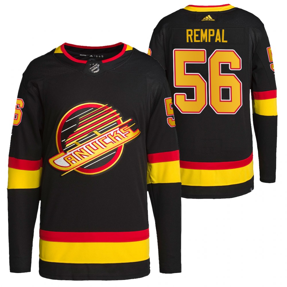 2022 Vancouver Canucks Sheldon Rempal Black Retro Primegreen Authentic Pro Jersey