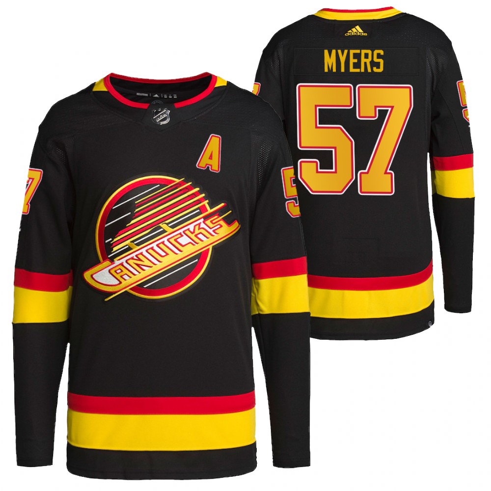 2022 Vancouver Canucks Tyler Myers Black Retro Primegreen Authentic Pro Jersey