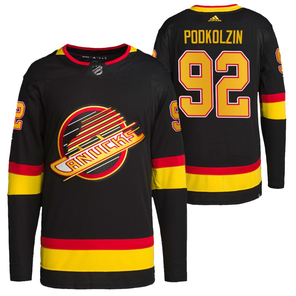 2022 Vancouver Canucks Vasily Podkolzin Black Retro Primegreen Authentic Pro Jersey