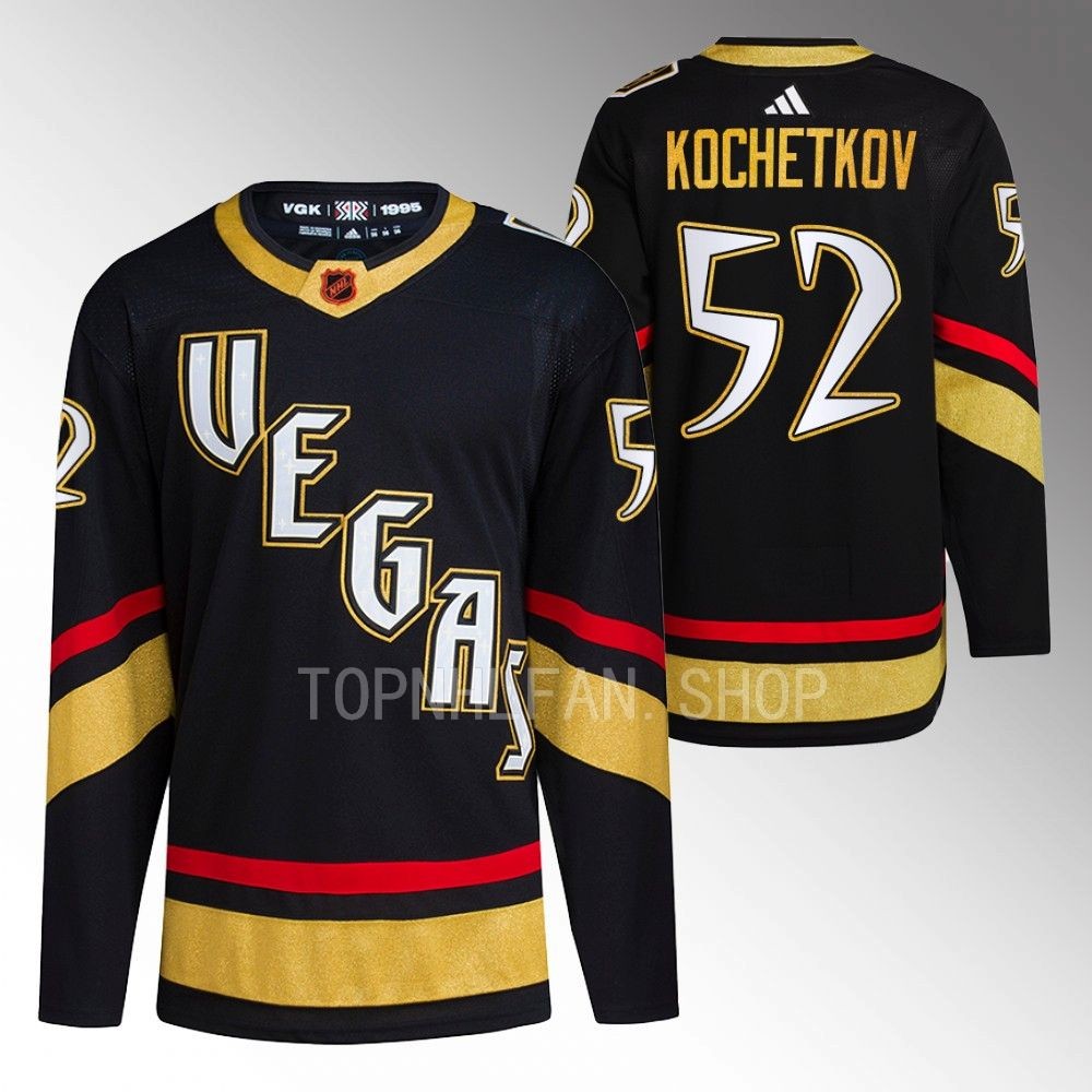 2022 Vegas Golden Knights Pyotr Kochetkov Black Reverse Retro 2.0 Authentic Pro Jersey