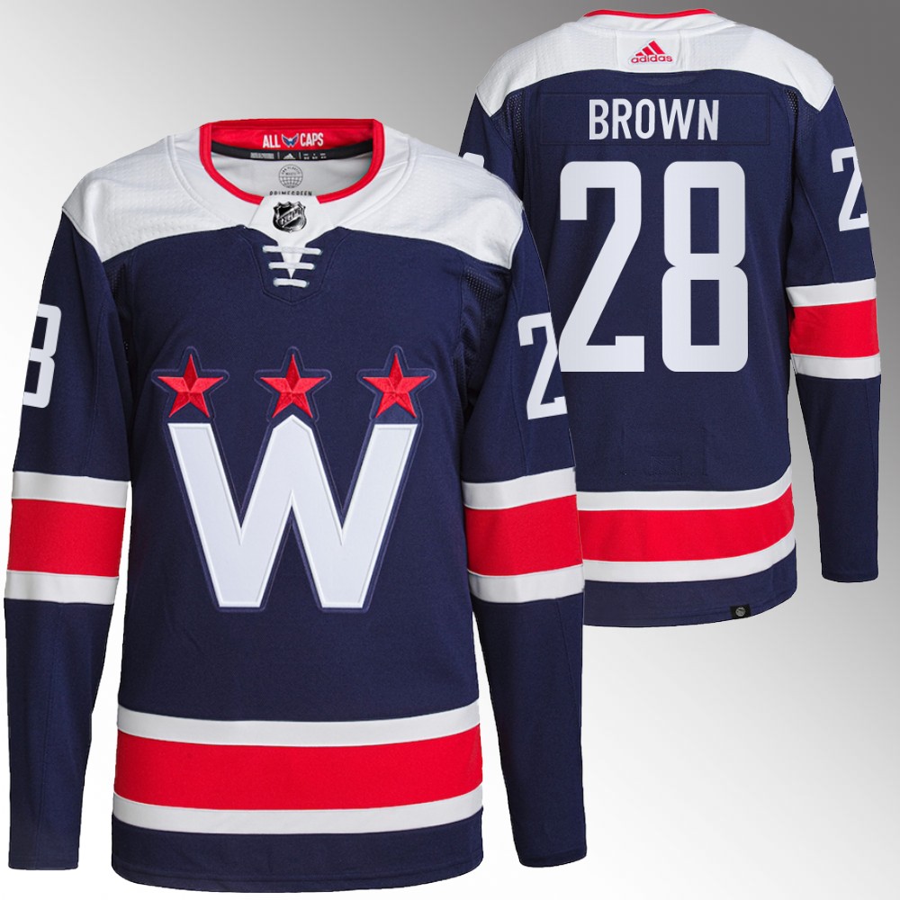 2022 Washington Capitals Connor Brown Navy Primegreen Authentic Alternate Jersey