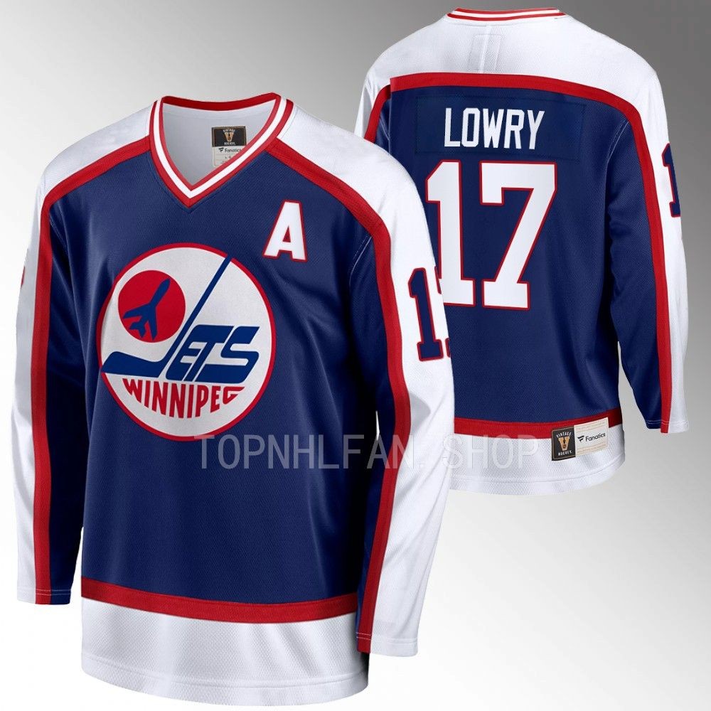 2022 Winnipeg Jets Adam Lowry 90s Night Navy Vintage Jersey