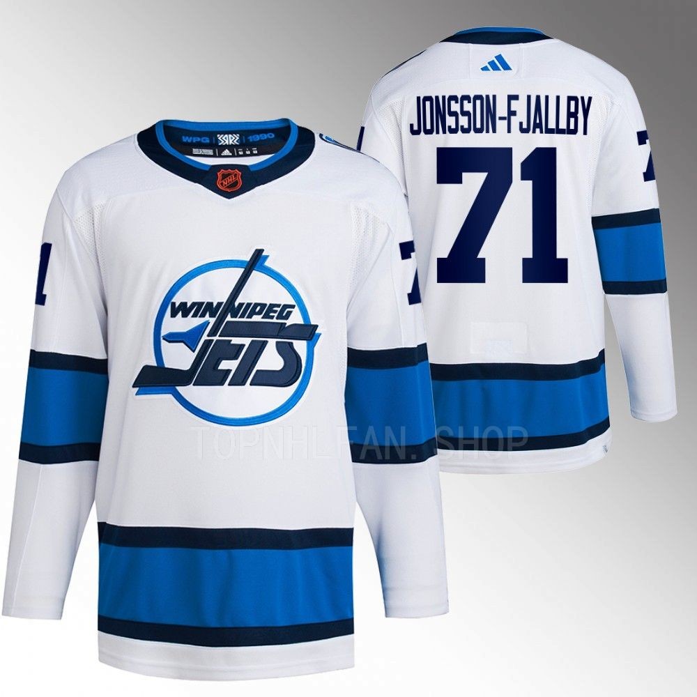 2022 Winnipeg Jets Axel Jonsson-Fjallby Reverse Retro 2.0 White Authentic Primegreen Jersey