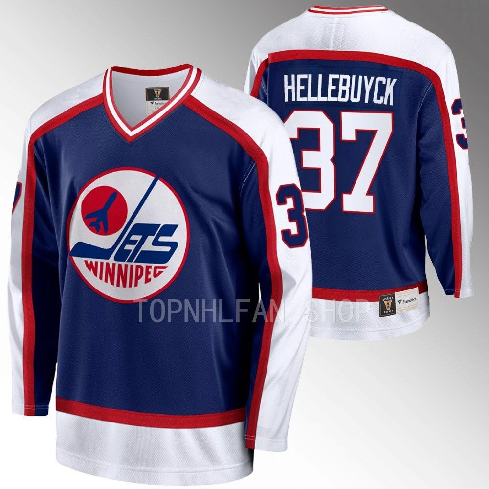 2022 Winnipeg Jets Connor Hellebuyck 90s Night Navy Vintage Jersey