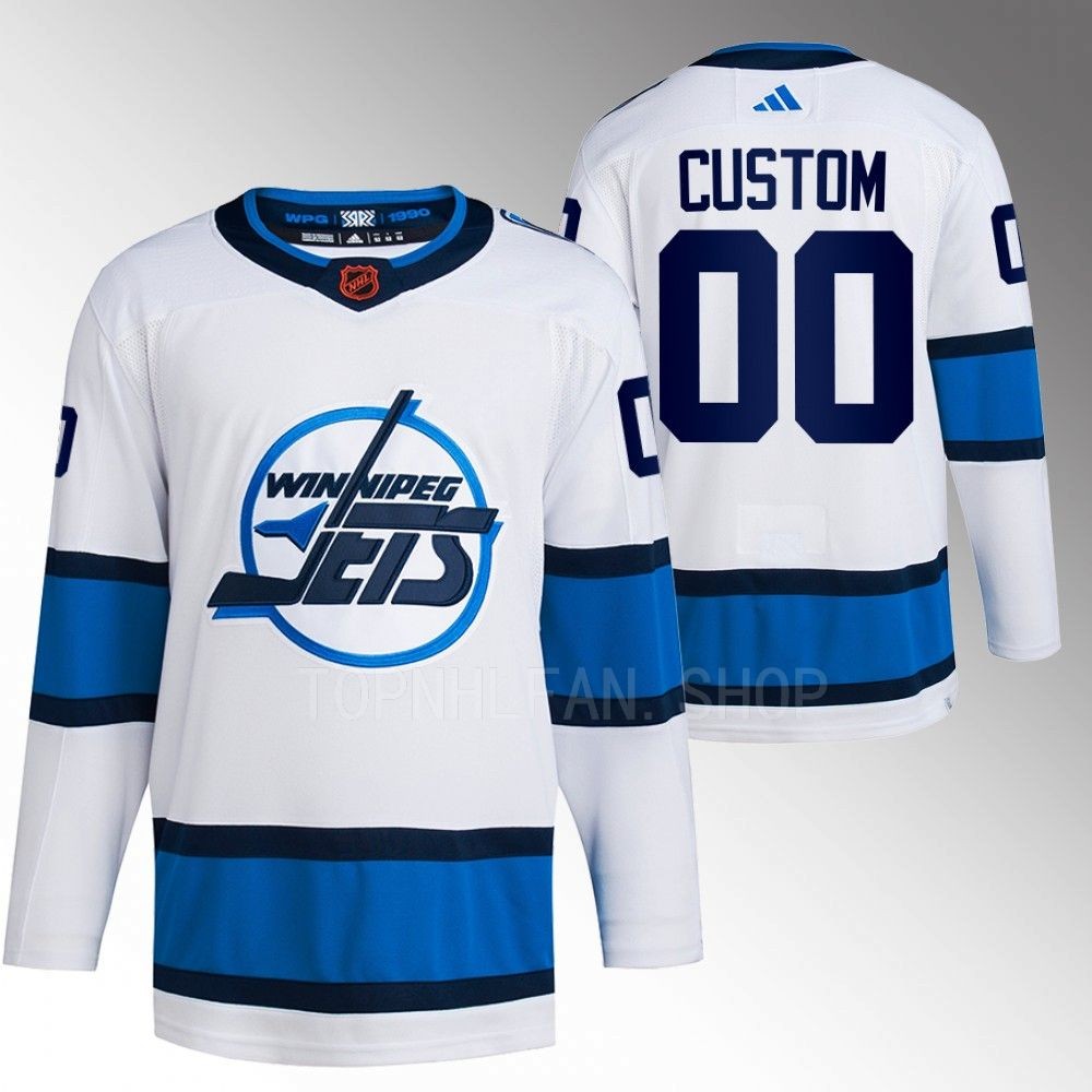 2022 Winnipeg Jets Custom Reverse Retro 2.0 White Authentic Primegreen Jersey