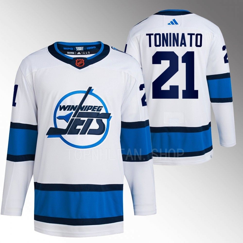 2022 Winnipeg Jets Dominic Toninato Reverse Retro 2.0 White Authentic Primegreen Jersey