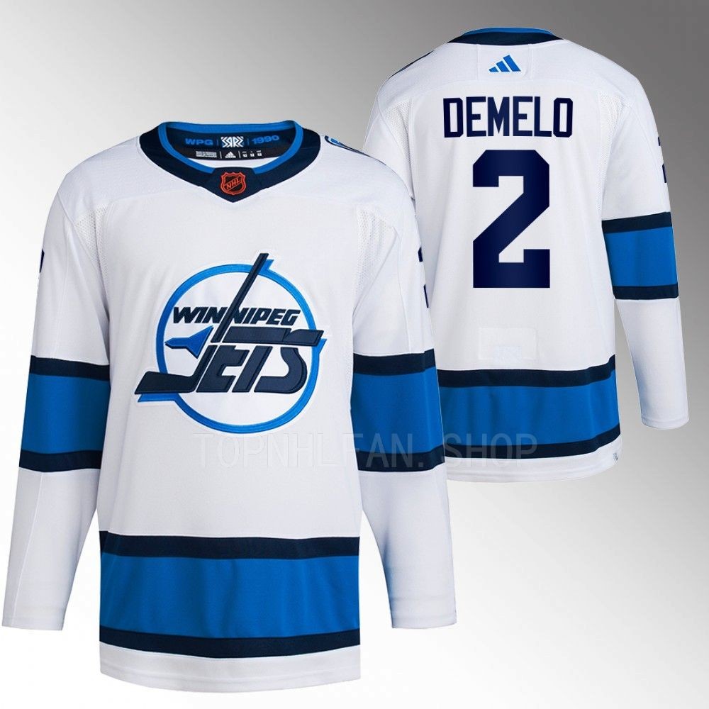 2022 Winnipeg Jets Dylan DeMelo Reverse Retro 2.0 White Authentic Primegreen Jersey