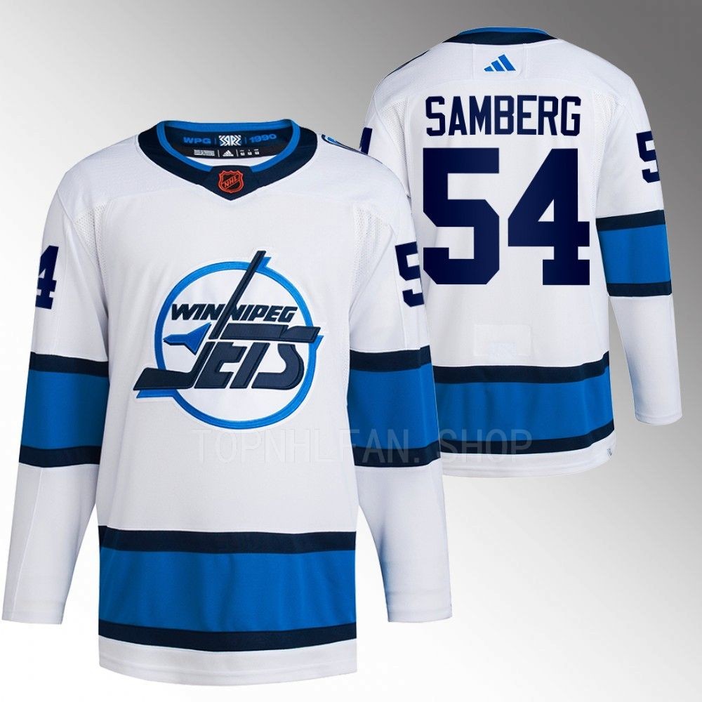 2022 Winnipeg Jets Dylan Samberg Reverse Retro 2.0 White Authentic Primegreen Jersey