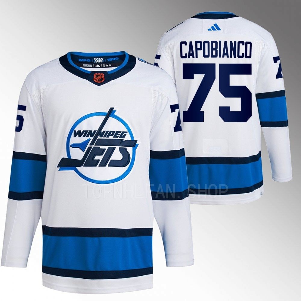 2022 Winnipeg Jets Kyle Capobianco Reverse Retro 2.0 White Authentic Primegreen Jersey