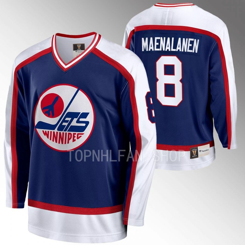 2022 Winnipeg Jets Saku Maenalanen 90s Night Navy Vintage Jersey